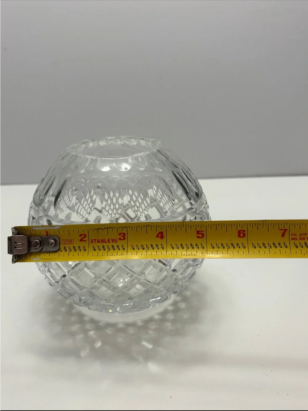 vintage cut-crystal globe rose bowl/ vase